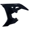 2881740-809_1 Black motorcycle rear fender extension with mounting points.