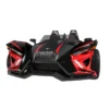 2884605-293_alt3 A sleek black and red futuristic three-wheeled vehicle with an aerodynamic design.