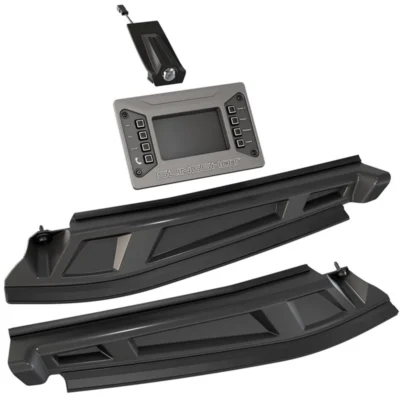 A black monitor and car parts