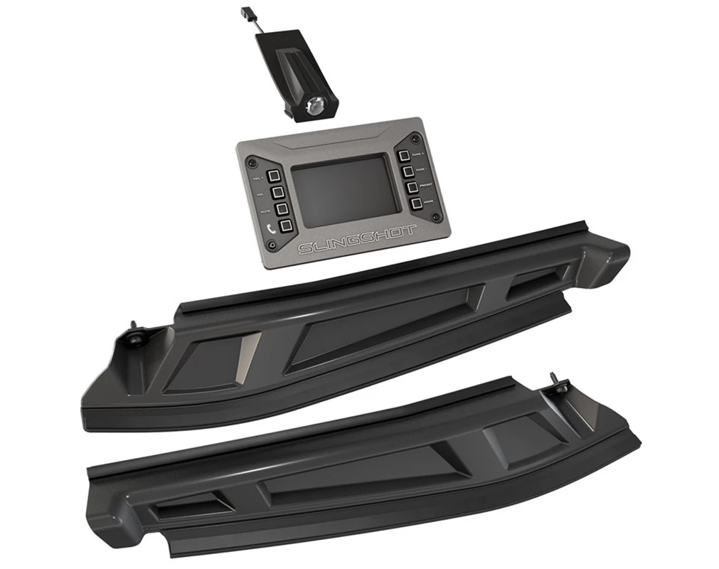 3 A black monitor and car parts