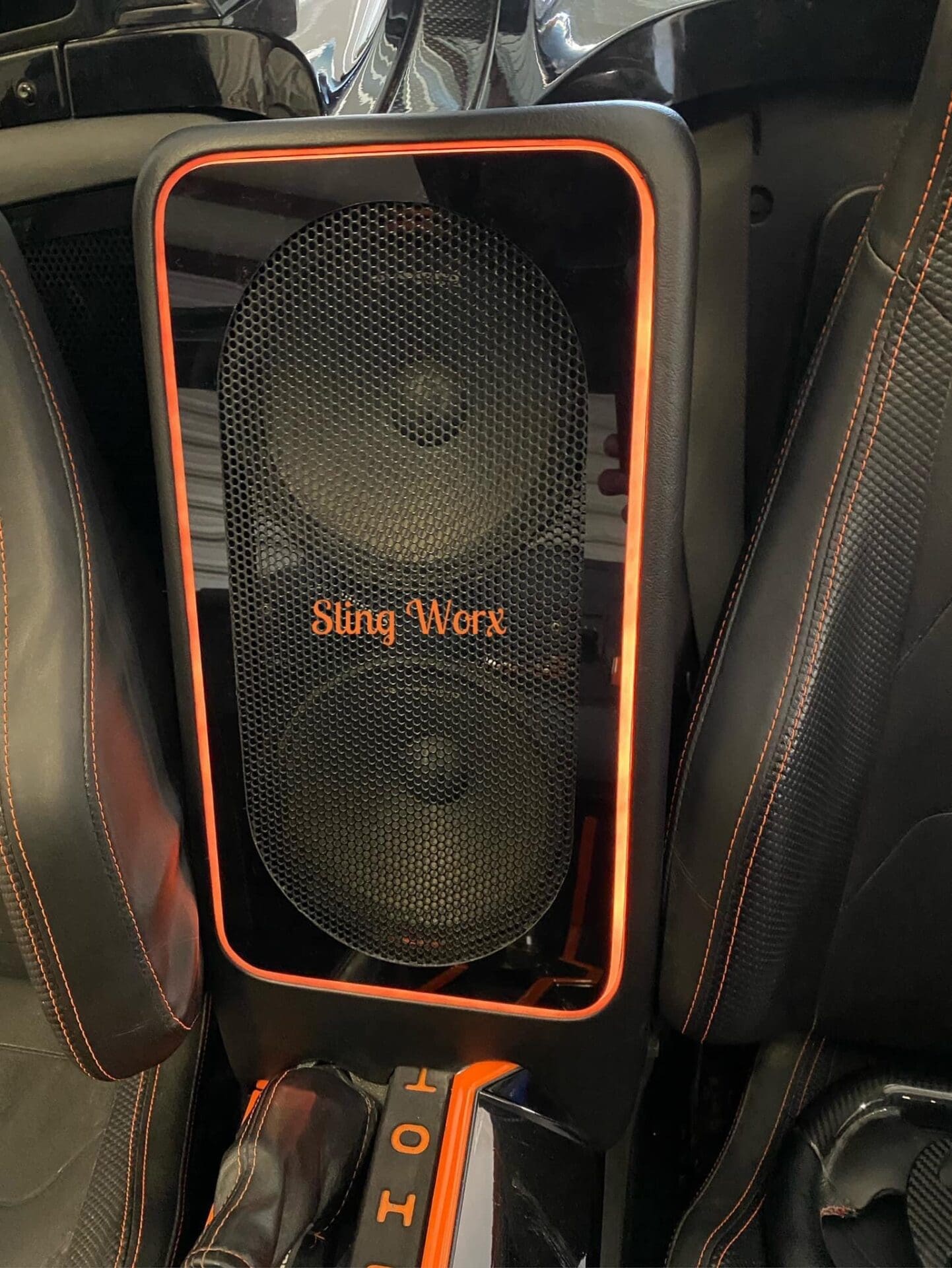 IMG-3113 Black and orange Sling Worx speaker