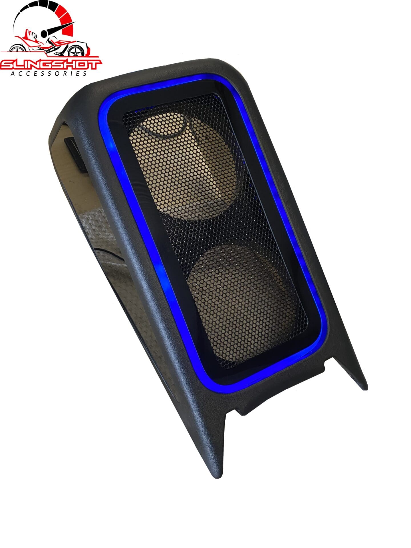 center console side Black and blue speakers