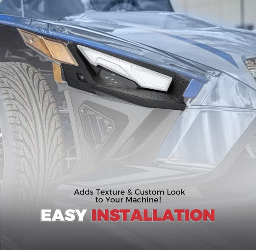 IMG_4094 Close-up of a custom car part with easy installation text.