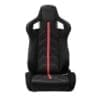 IMG_4765 Black racing car seat with red stripe.