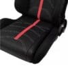 IMG_4769 Black car seat with a red stripe down the middle.