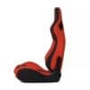 IMG_4956 Ergonomic red and black gaming chair seat with sleek design.
