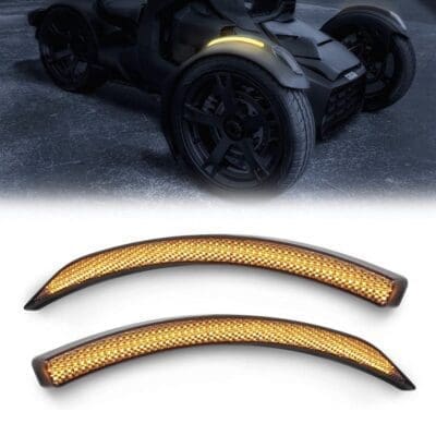 Curved lights for a vehicle