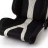 IMG_5203 Black and white car seat cover with a quilted design.