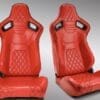 A red chair with black details