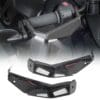 IMG_5315 Black motorcycle handlebar handguards with built-in LED lights.