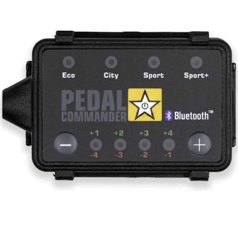 IMG_7022 Black electronic cycling power meter with Bluetooth connectivity.
