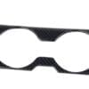 IMG_7417 Carbon fiber car cup holder trim with two circular openings.