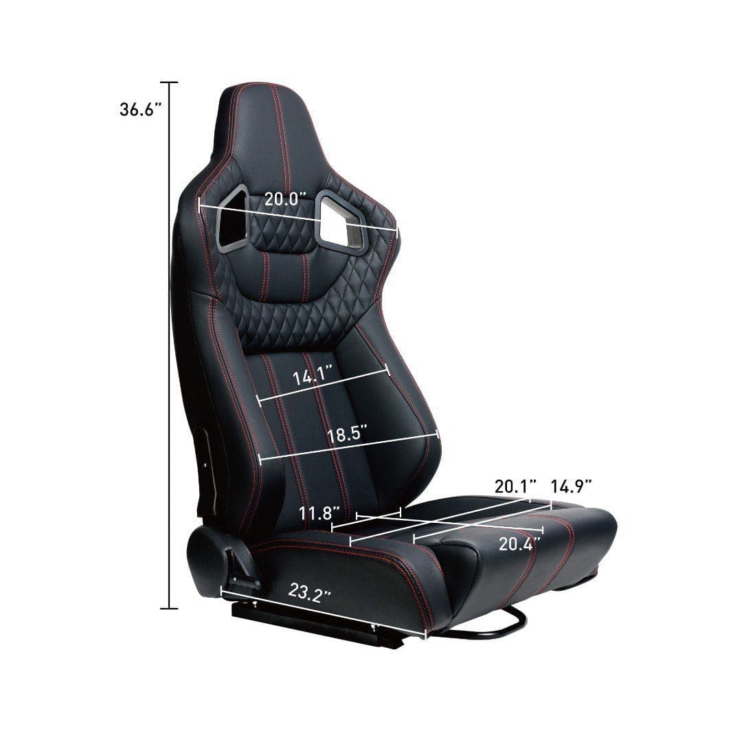 4e979d02-1328-4d62-a21b-a61b1d663e5f Black racing-style car seat with ergonomic design and harness slots.