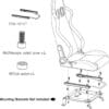 IMG_7909 Diagram showing swivel chair mounting with screws and washers.