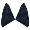 Two black textured triangular pads with a repeating pattern.