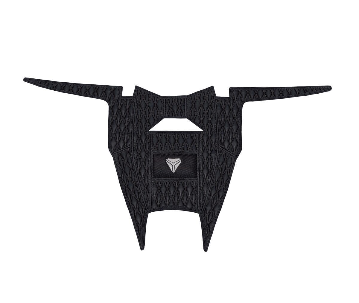 BCenterColsole Black bat-shaped emblem with a textured pattern.