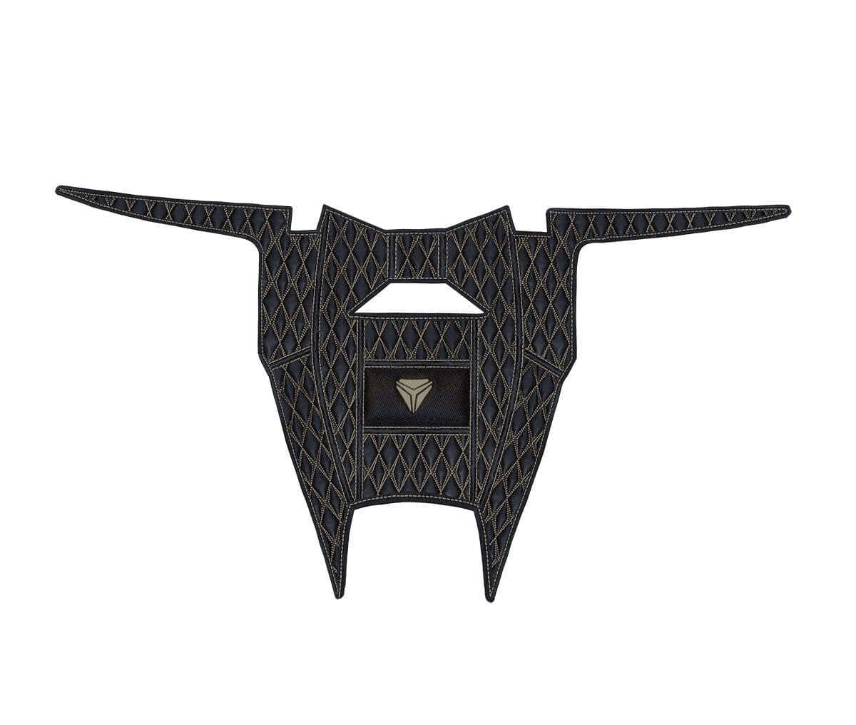 BTab Black tribal bull head design with geometric patterns.