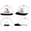 IMG-0253 A white and black cap with a red and black design on the front and text.