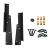 SLG-RSUB10-ACCESSORIES_700x Set of black mounting brackets with screws and hardware.