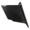 SLG-RSUB10-LEFT-SIDE_700x Black metal bracket with angled design and three gold screws.