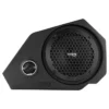 SLG-SP6LD-FRONT-L_700x Black compact speaker with a mesh grille and control knob.