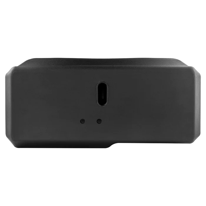 SLG-UDSD6-BACK_700x Black rectangular electronic device with ports and a button.