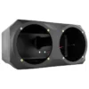 SLG-UDSD6-RIGHT_700x Dual subwoofer enclosure with circular ports and black finish.