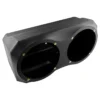 SLG-UDSD6-TOP-RIGHT_700x Black dual speaker enclosure with gold screws.