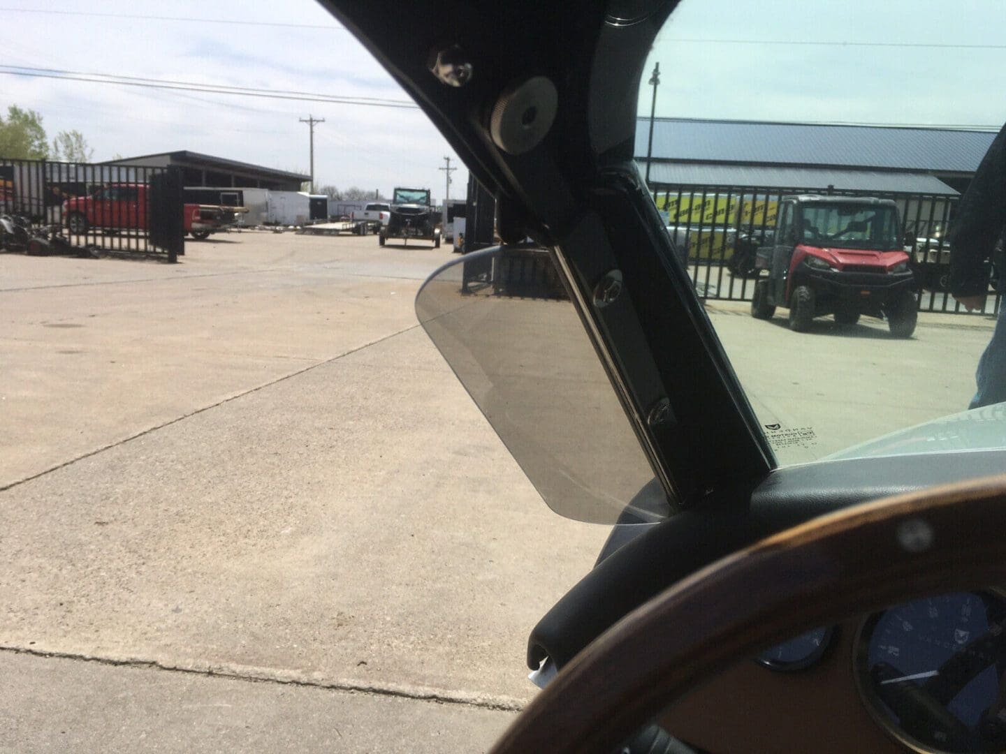 s-l1600 (10) View from inside a vehicle showing the driver's side window and side mirror.