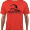 preview (1) Red T-shirt with a black graphic and text design.