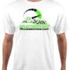 preview (6) White t-shirt with a green and black racing-themed graphic design.