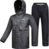ILM Motorcycle Rain Suit for Men Waterproof Resistant Raincoat 6 Pockets 2 Pieces Packable Rainwear Jacket and Pants Model RS02